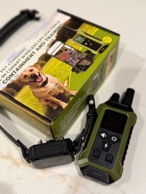Portable Dog Training Remote & Receiver Set - Olive Green